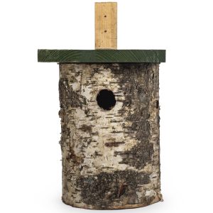 Birch Log Nest Box For Wild Bird 32mm Hole